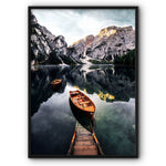 Boat On A Mountain Lake Canvas Print