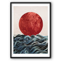 Japanese Style Sun And Sea Art Print