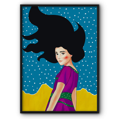 Girl In A Purple Dress Canvas Print