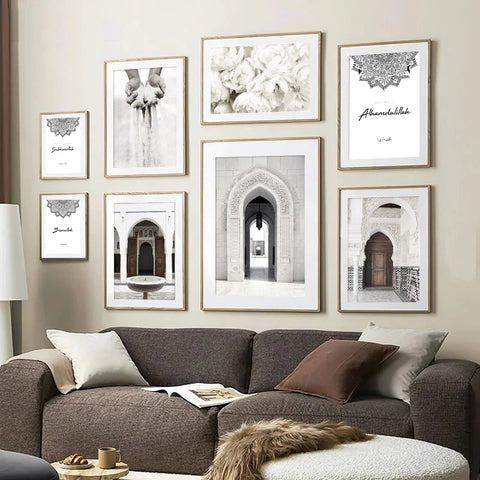 White Ornate Mosque Arch No1 Canvas Print