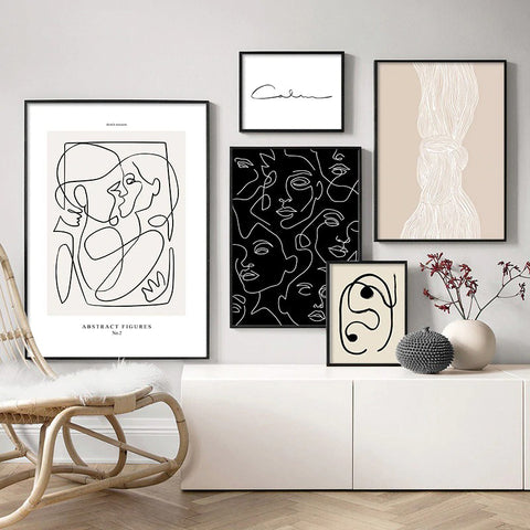 Abstract Line Art Figures No2 Canvas Print