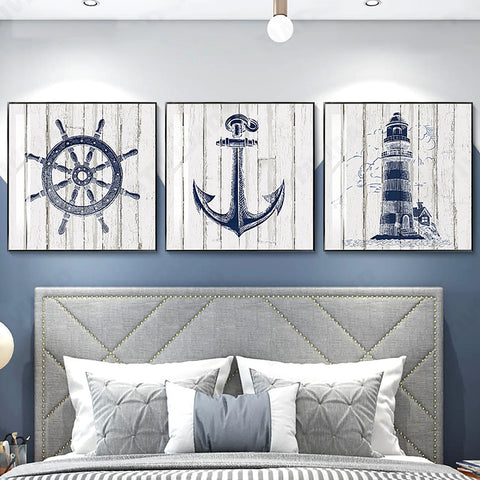 Nautical Wheel Art Canvas Print