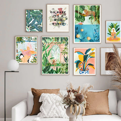 Tropical Rainbow Plant Art Print