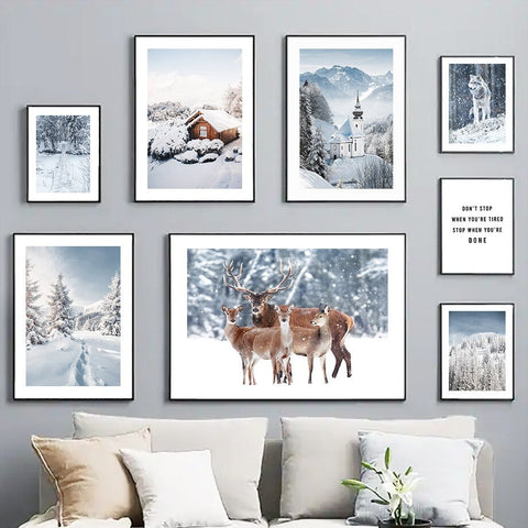 Winter Cabins Canvas Print