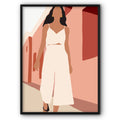 Girl In White Clothes Canvas Print