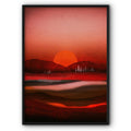 Red Sun In The Valley Art Canvas Print