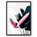 Pink And Green Leaves No2 Canvas Print