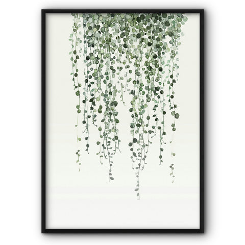 Green Hanging Leaf Canvas Print