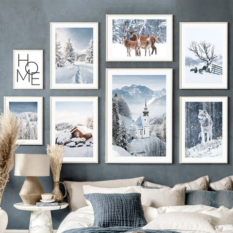 Deers In The Winter Canvas Print