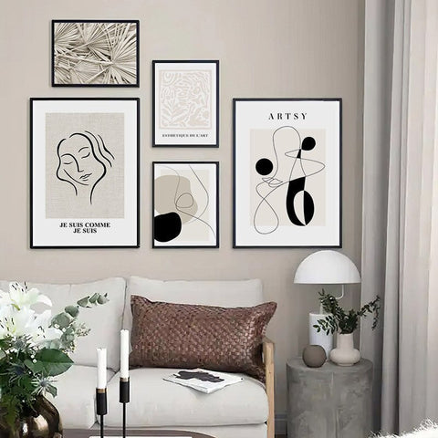 Abstract Line Art & Shapes Canvas Print