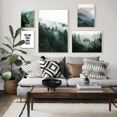 Foggy Mountains Valley Canvas Print