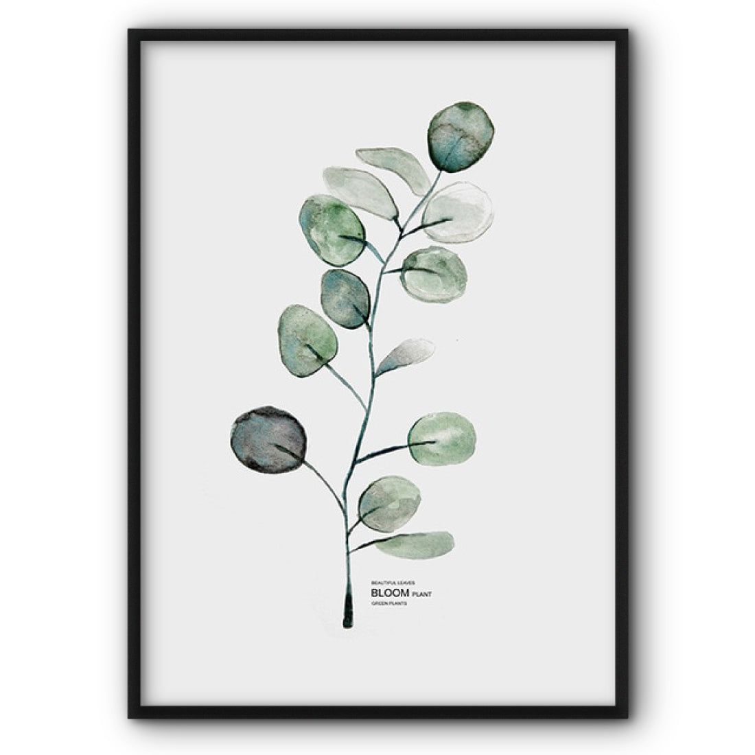 Green Watercolour Branch Canvas Print Wall Art Poster Nature – The ...