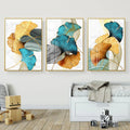 Green And Golden Leaves No3 Abstract Canvas Print