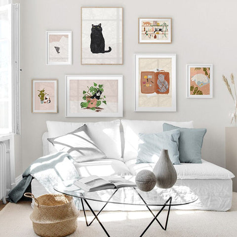 Kitty And Plant Canvas Print