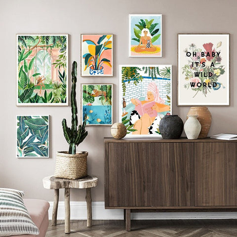 Tropical Rainbow Plant Art Print