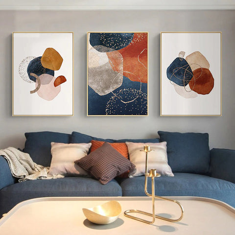 Abstract Brown And Blue Colours No4 Canvas Print