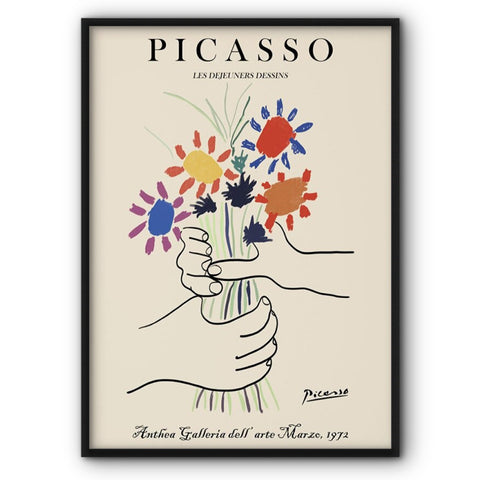 Picasso Bouquet of Peace Flowers Canvas Print