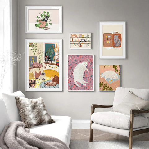 Kitty And Plant Canvas Print