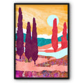 Cypress Trees In The Sun Art Canvas Print