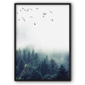 Set Of 3 Foggy Mountain Forest Canvas Prints