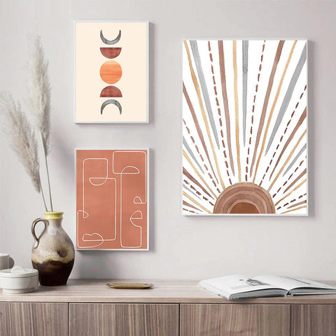 Abstract Moon Phases Canvas Print