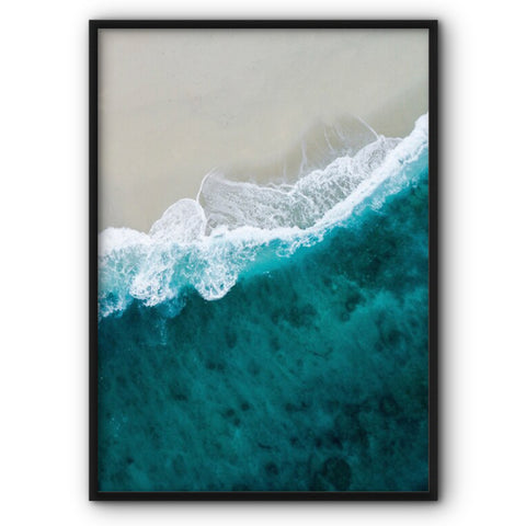 Set Of 3 Turquoise Seashore Canvas Prints