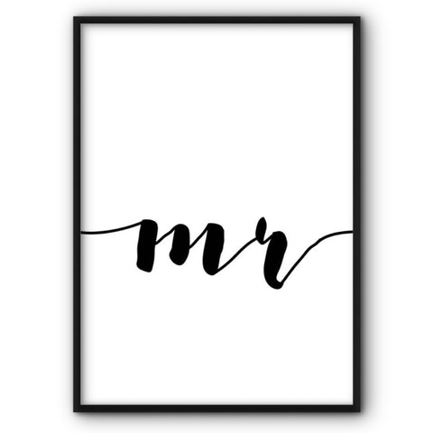 Set Of Three Prints ( Mrs & Mr)