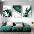 Green And Golden River No4 Abstract Canvas Print