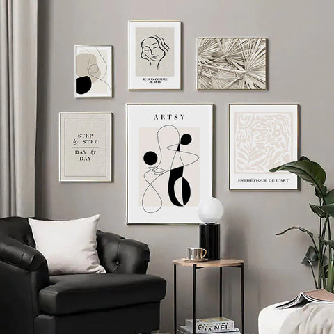 Abstract Line Art & Shapes Canvas Print