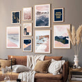 Dark Blue Sky & Pink Mountains Canvas Print