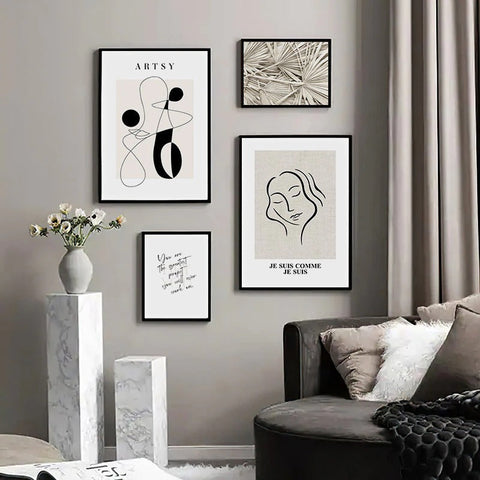 Abstract Line Art & Shapes Canvas Print