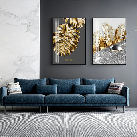 White Flowers On Marble Canvas Print