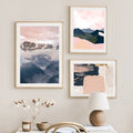 Pink Sky & Blue Mountains Canvas Print