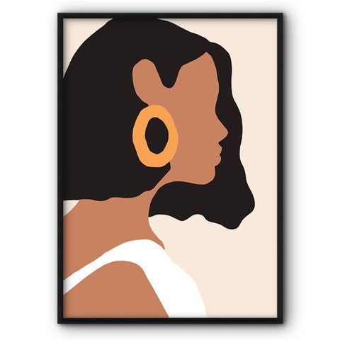 Girl And Gold Earrings Canvas Print
