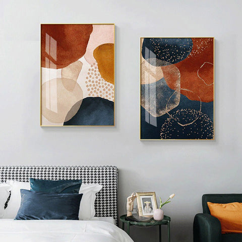 Abstract Brown And Blue Colours No6 Canvas Print