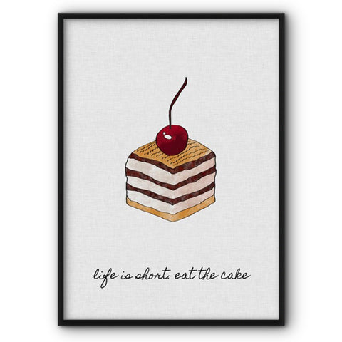 Life Is Short Eat The Cake Canvas Print