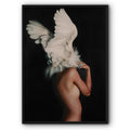 Lady And White Wings Canvas Print