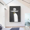 Bubble Gum Lady In A White Hat Canvas Print