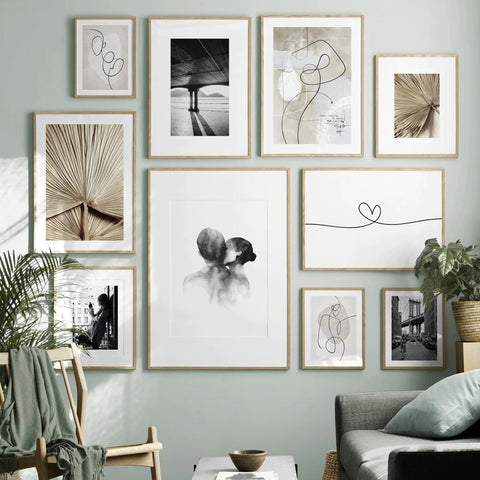 Abstract Line Art Heart Canvas Print