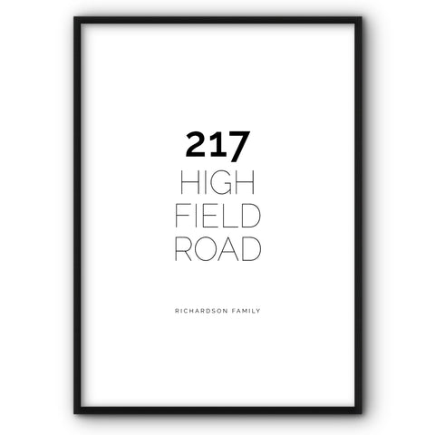 Your Address Personalised Canvas Print