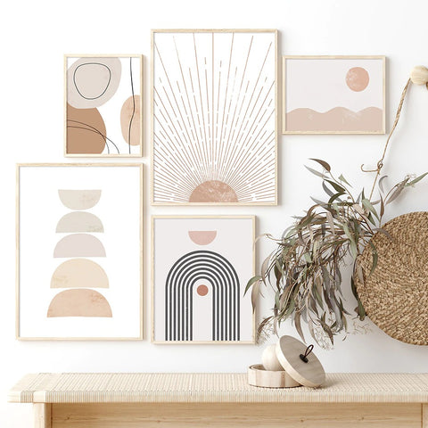 Abstract Shapes In Beige Colours No4 Canvas Print