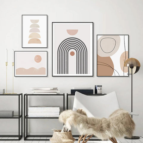 Abstract Shapes In Beige Colours No4 Canvas Print