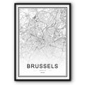 Brussels Map Canvas Print