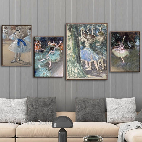 Edgar Degas Blue Ribbon Dancer Canvas Print