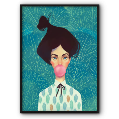 Bubble Gum Girl Canvas Print