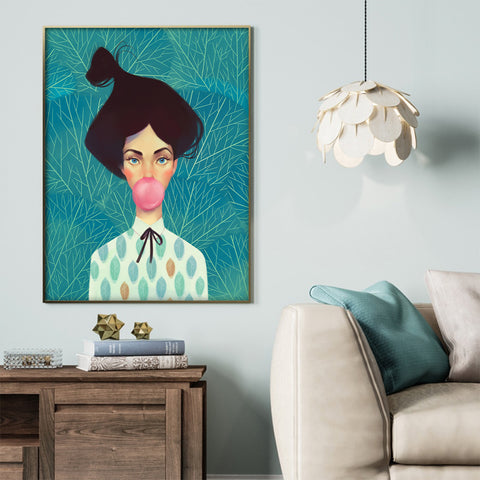 Bubble Gum Girl Canvas Print