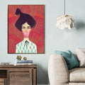 Bubble Gum Girl on Red Canvas Print