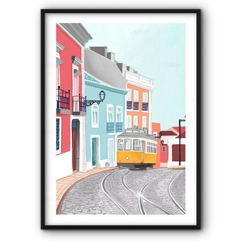 Lisbon Yellow Tram Canvas Print