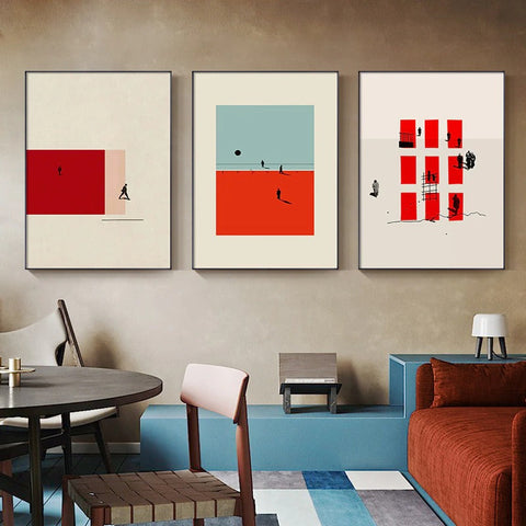 Red And Pink Rectangles Art Print