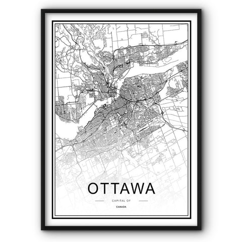 Ottawa Map Canvas Print